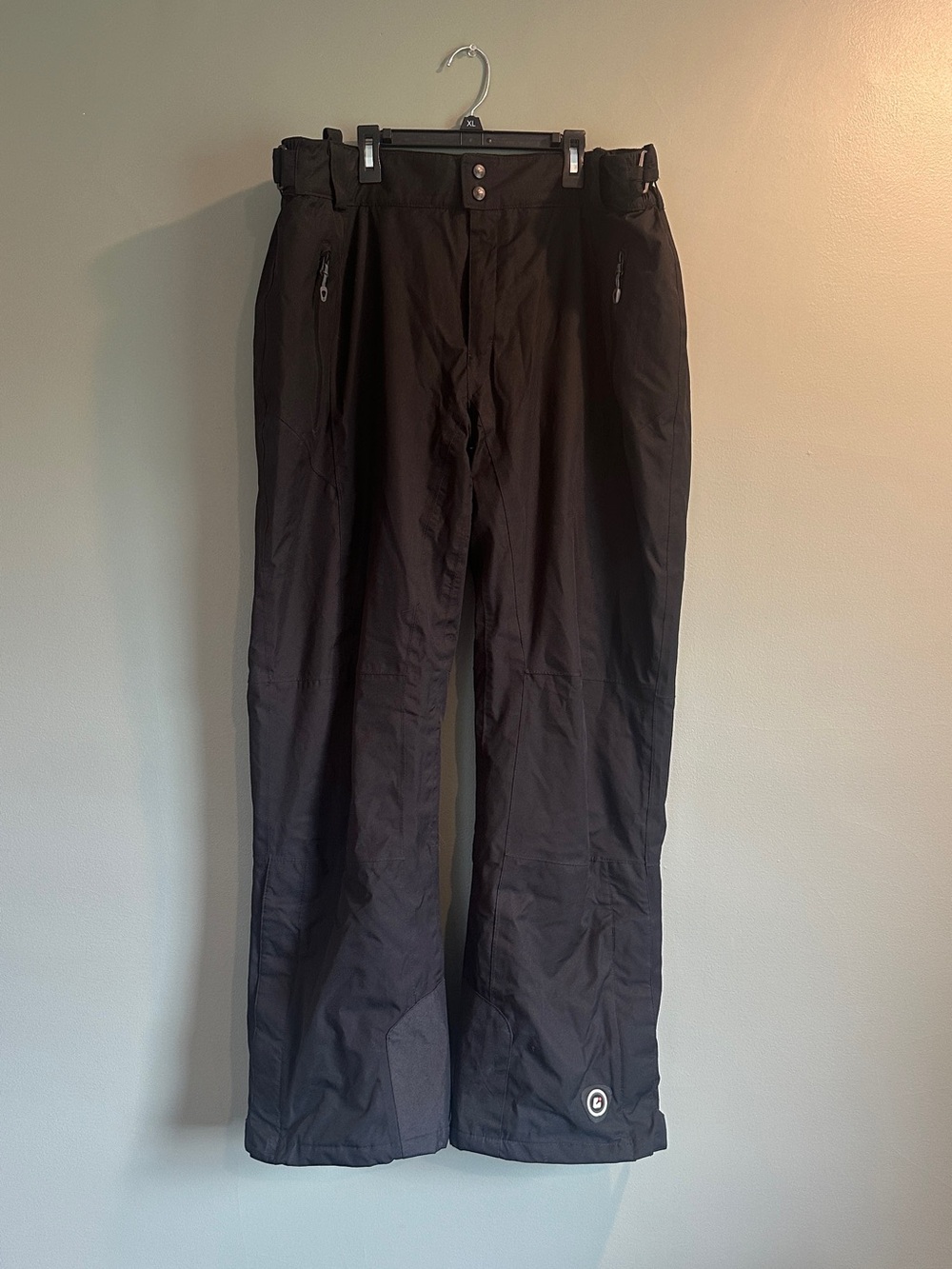 Men's Black Waterproof Ski Pants with Zip Pockets